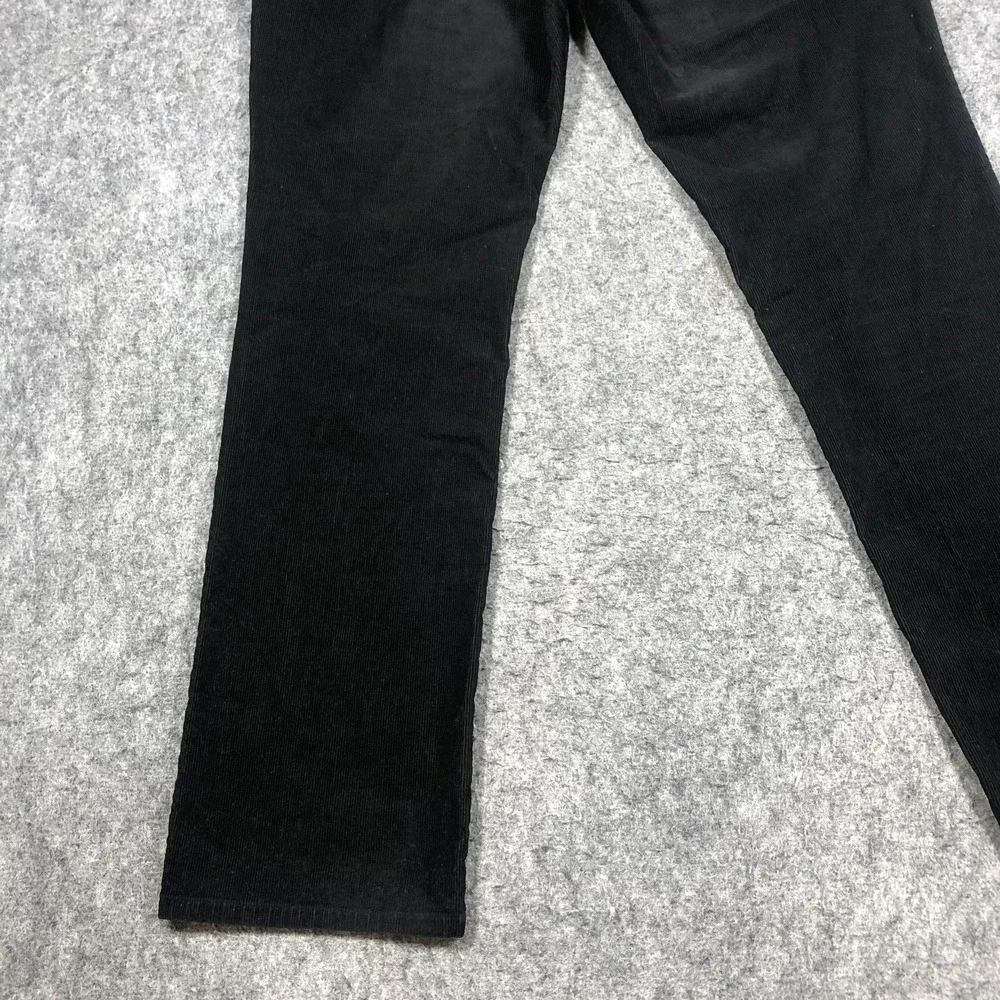 Lauren Jeans Co Corduroy Pants Womens 12 Black Straight Stretch Classic Casual